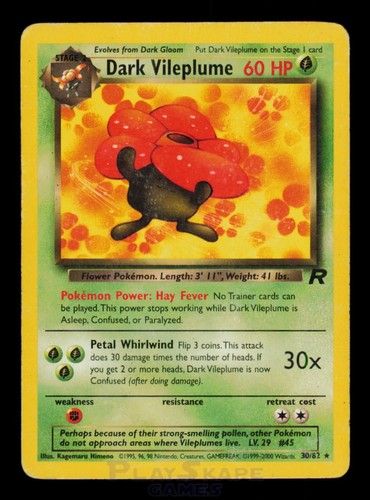 Pokemon card dark - dark, vileplume